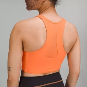 Lululemon Womens Mesh Back Train Bra Med Support A/B Cup Orange Frappe Size 10